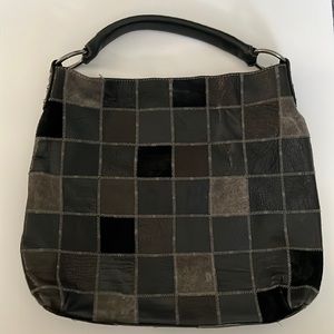 Fossil Black Patchwork Shoulder Bag